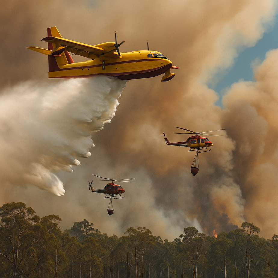 Aerial operations overview for bushfire risk self-assessment and wildfire risk checklist