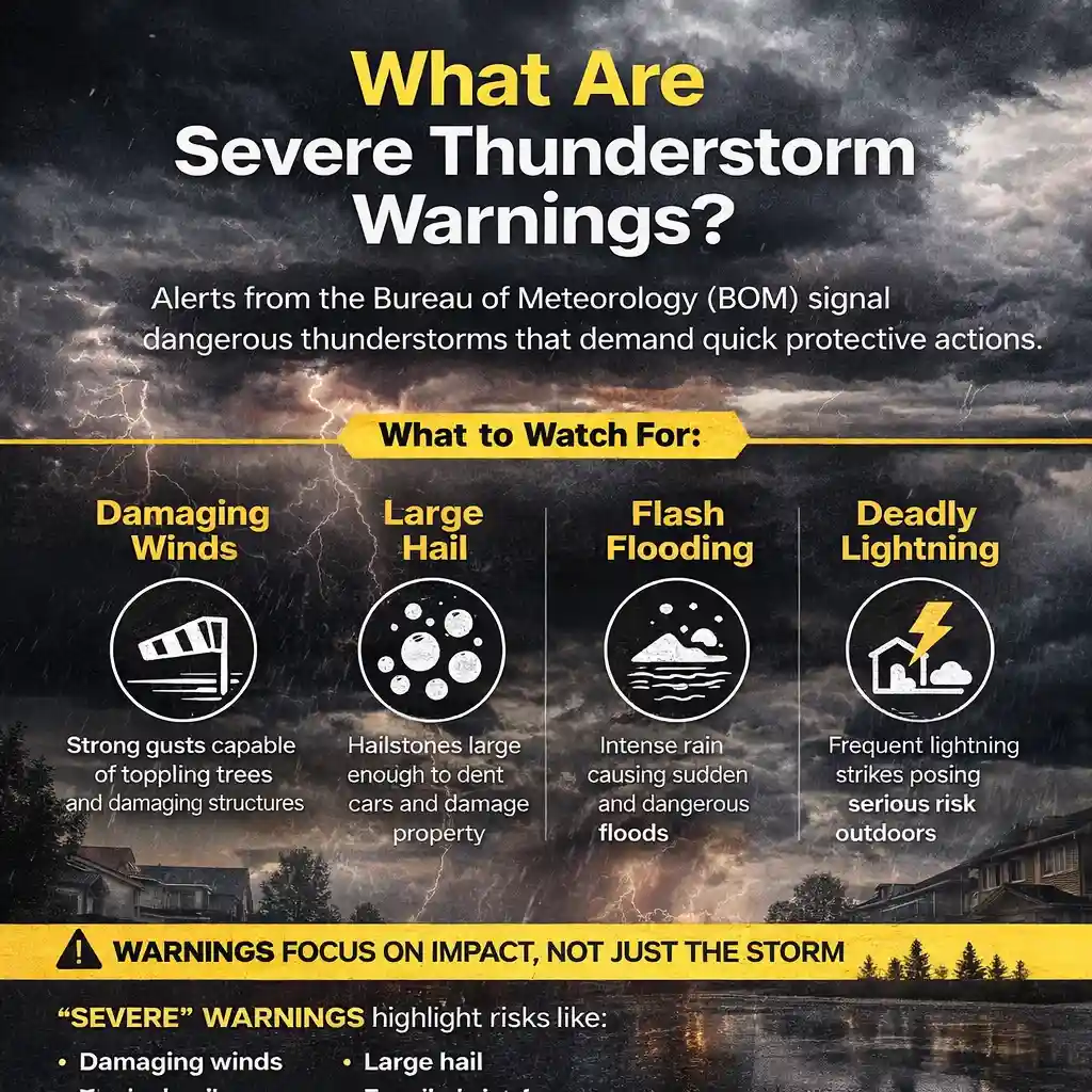 Severe Thunderstorm Warning Types Australia (A4 printable)