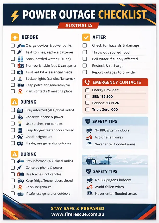 Power Outage Checklist Australia Home Emergency Preparedness Guide