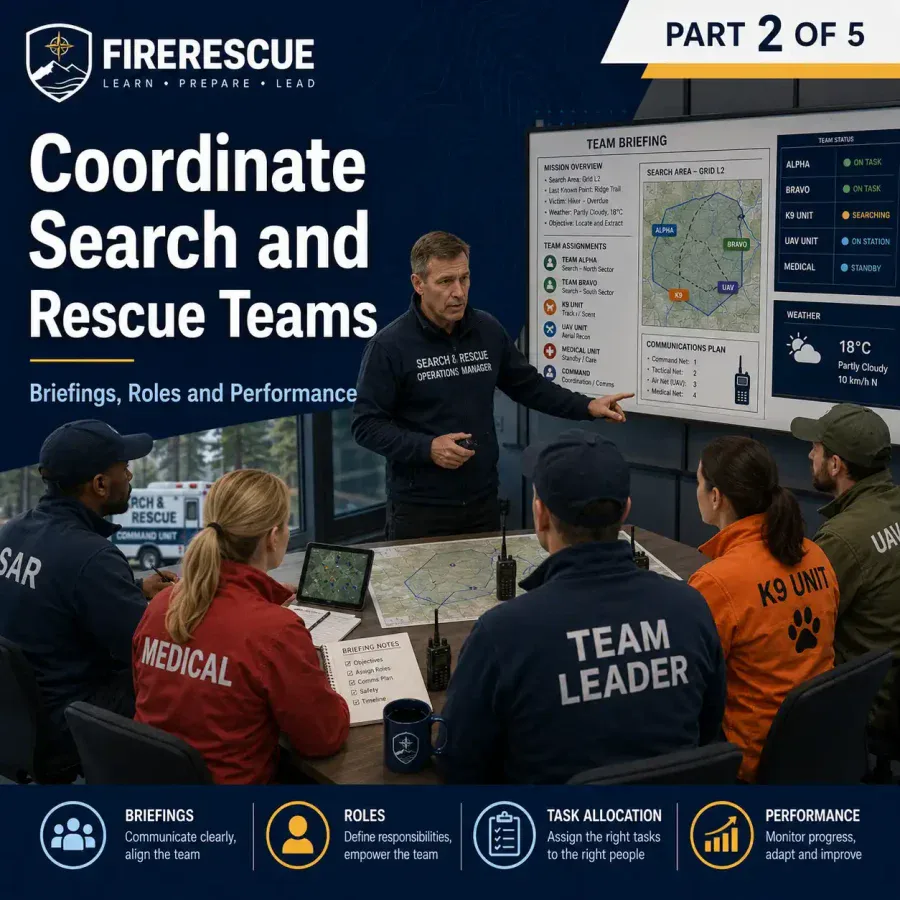 Coordinate Search and Rescue Teams, Part 2 of 5, Briefings, Roles and Performance