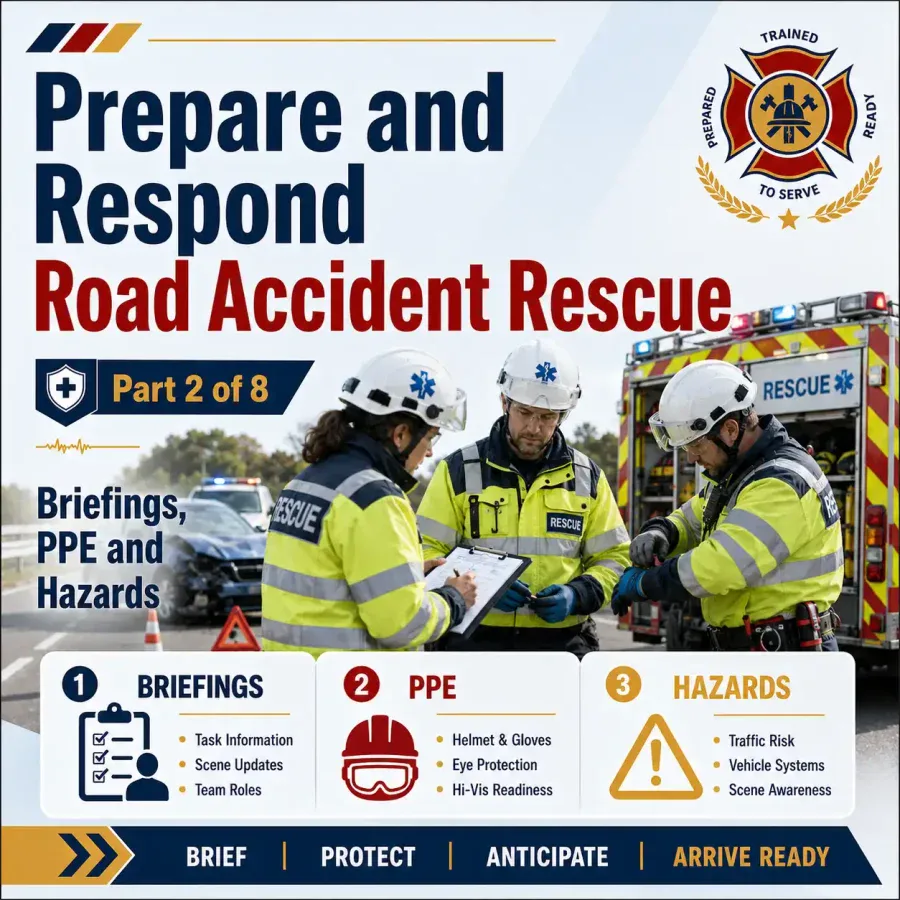 Prepare and Respond Road Accident Rescue, Part 2 of 8 Briefings, PPE and Hazards