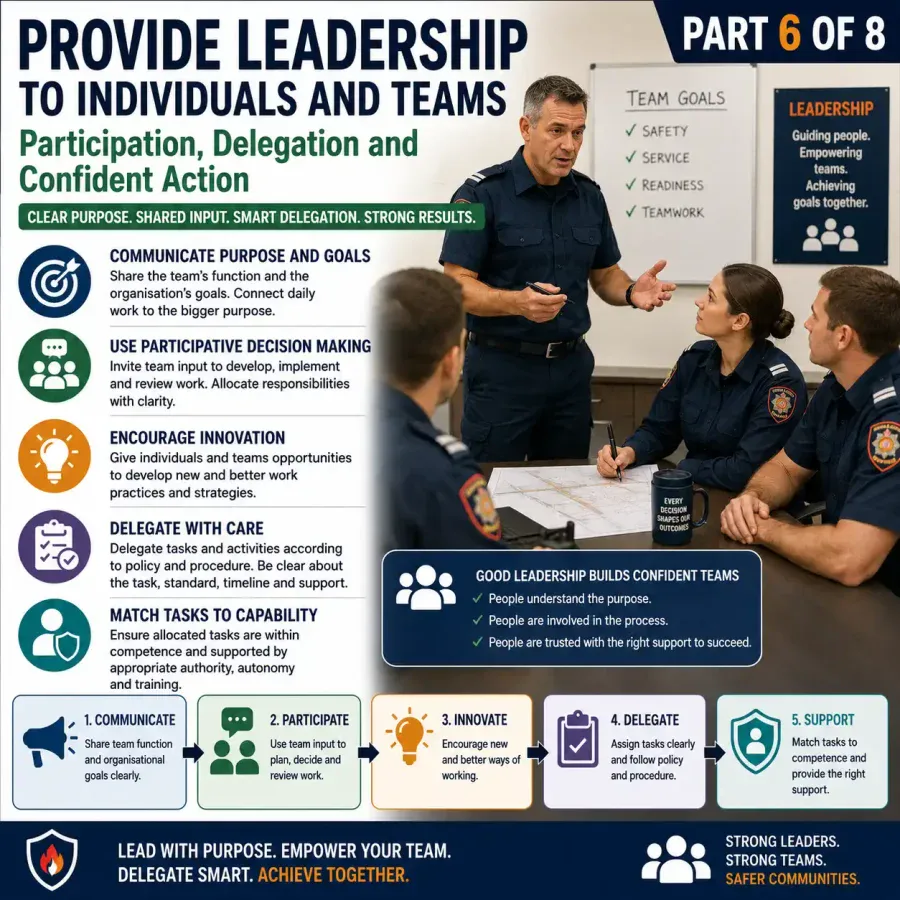 Provide Leadership to Individuals and Teams, Part 6 of 8, Participation, Delegation and Confident Action