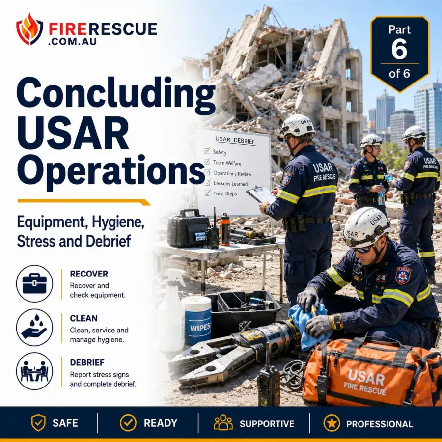 Concluding USAR Operations, Part 6 of 6, Equipment, Hygiene, Stress and Debrief