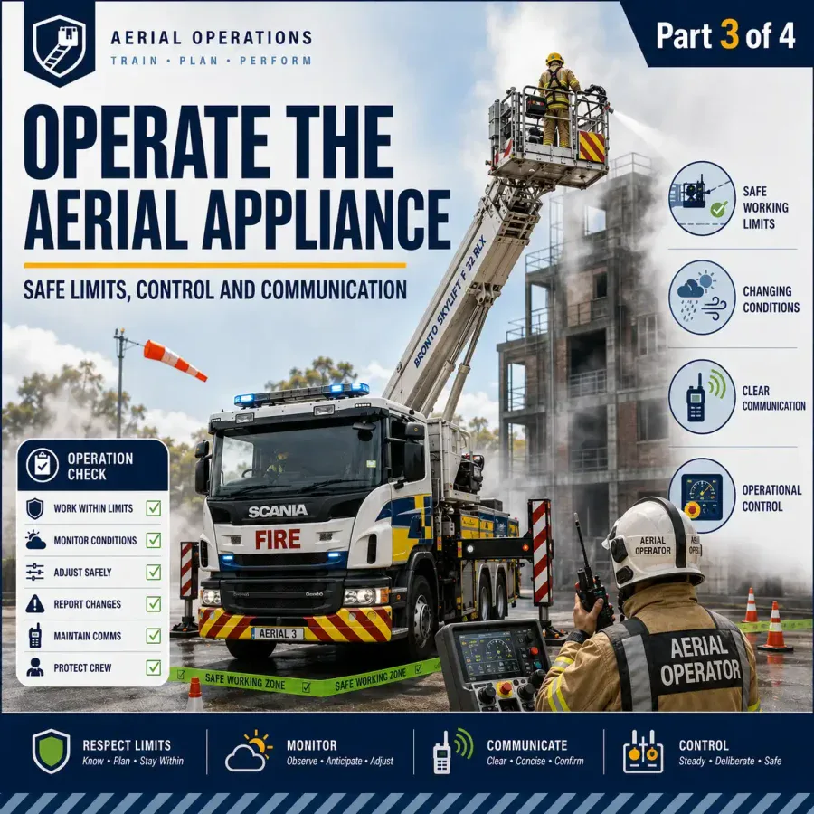 Operate the Aerial Appliance, Part 3 of 4, Safe Limits, Control and Communication
