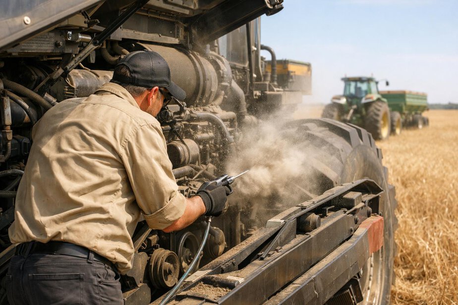 Close inspection and cleaning of machinery around the engine area