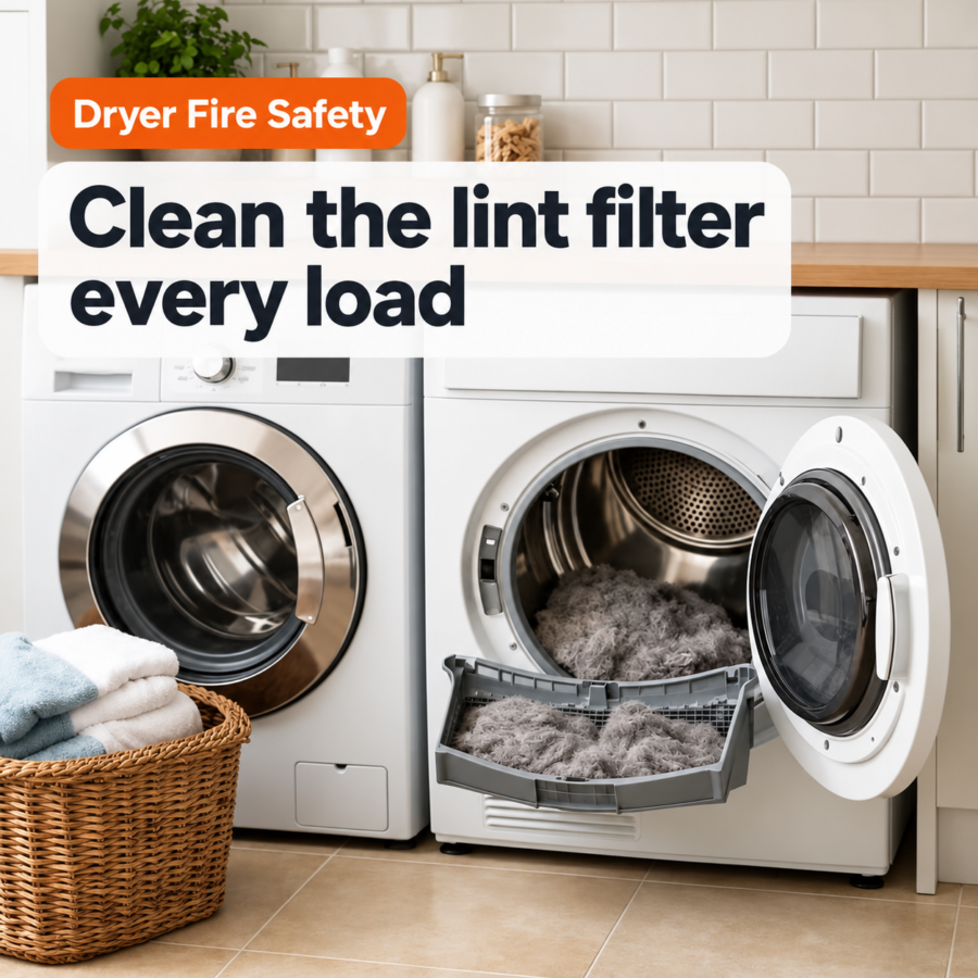 Dryer Fire Safety_ Clean the Lint Filter