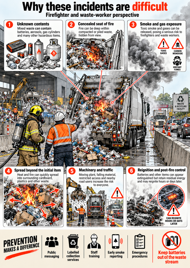 Why Waste Fires Are So Difficult